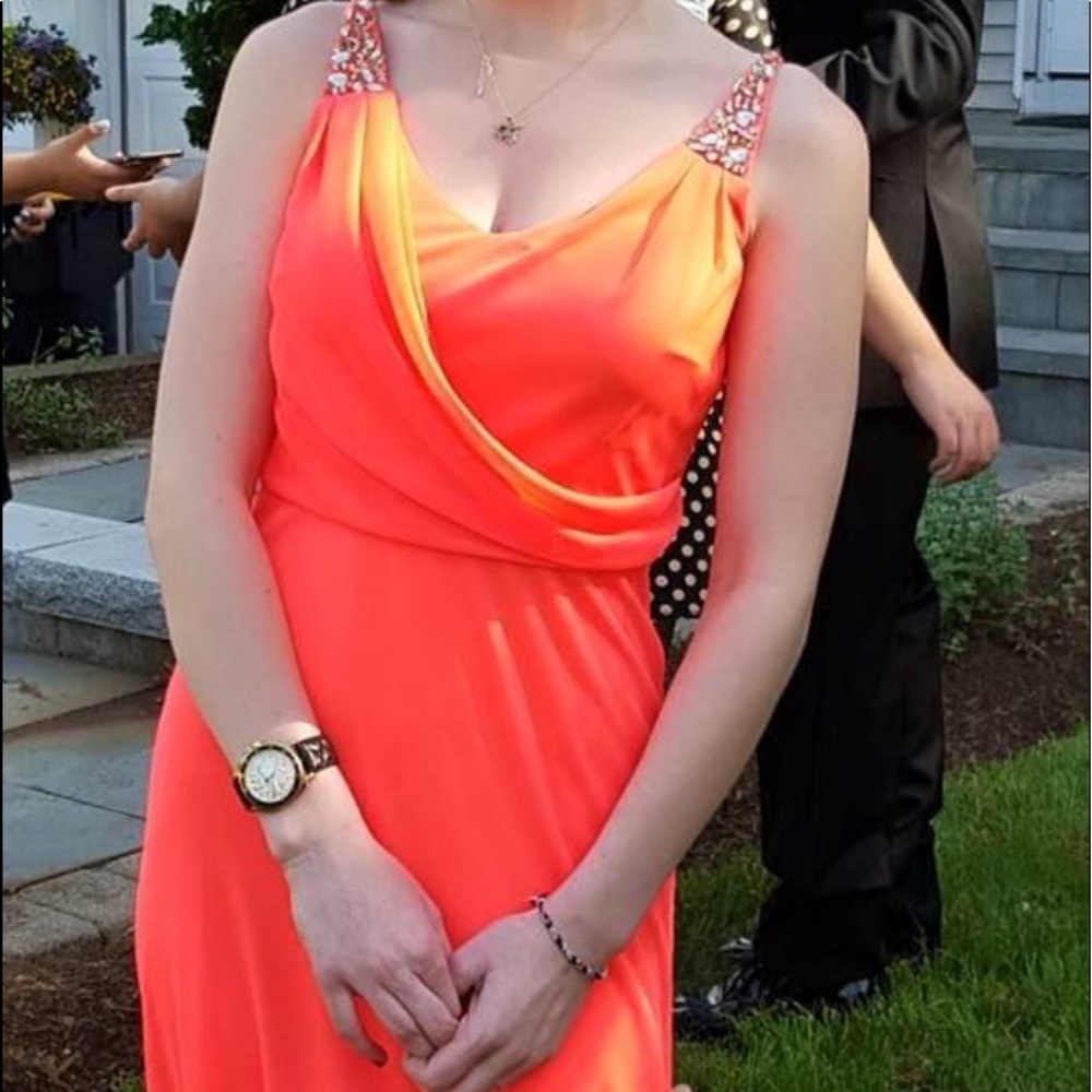 Orange prom dress